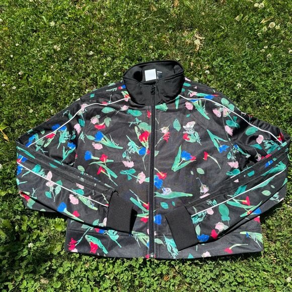 Adidas Women’s Track Jacket Full Zip- Up Closure With High Collar Cropped Logo M - Picture 3 of 6